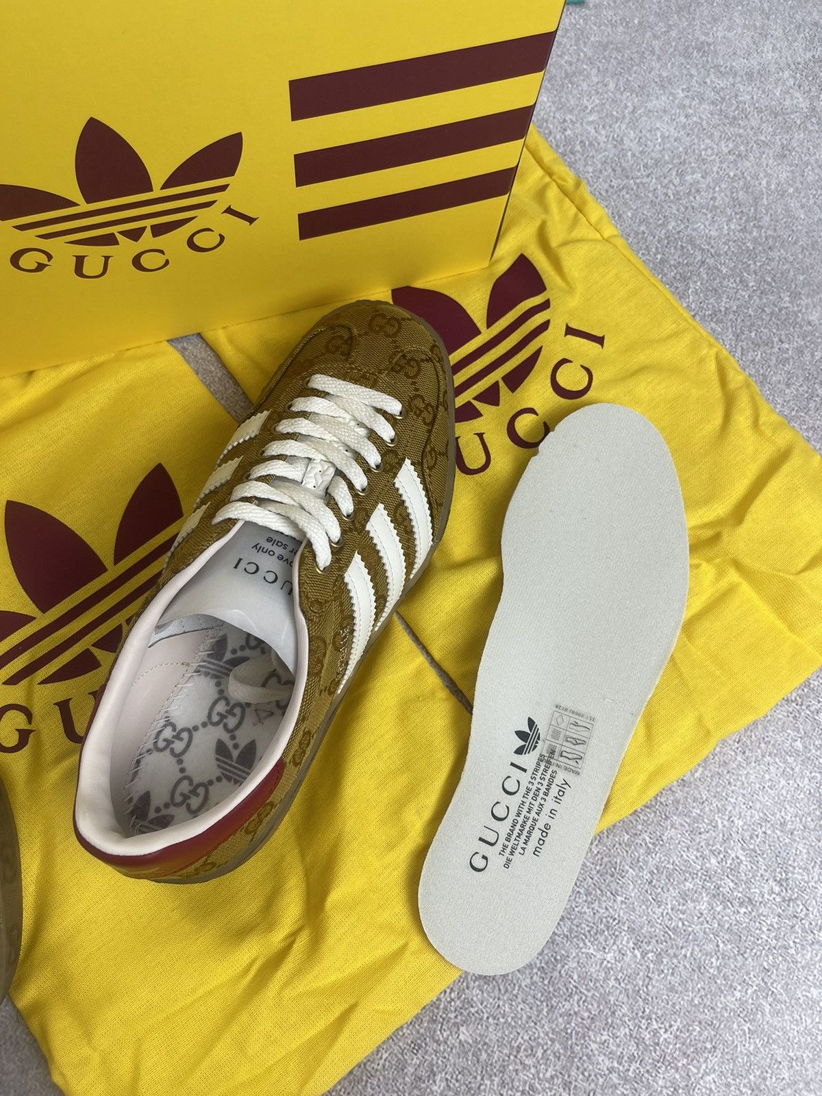 Adidas × Gucci Adidas x Gucci Gazelle GG Monogram Sneakers Size 38 2/3 Size US 7 / IT 37 - 14 Thumbnail