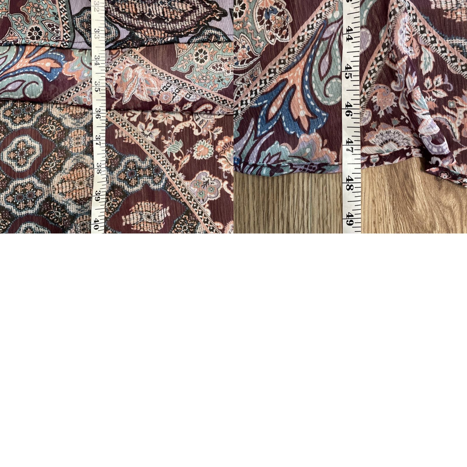 Vintage VINTAGE Fire Los Angeles Womens Dress Small Long Purple Paisley Peasant Boho Ruched Size S / US 4 / IT 40 - 8 Thumbnail