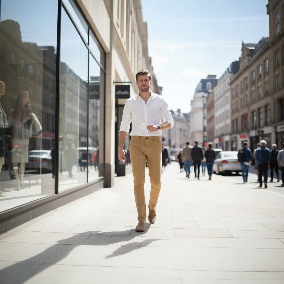 Hugo Boss Hugo Boss Orange Mens Slim-Fit Tan Chino Pants Casual Modern Size US 36 / EU 52 - 2 Thumbnail