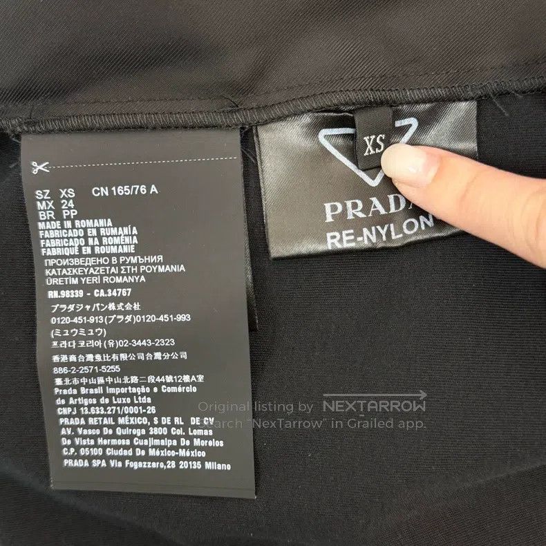 Prada Prada Black classic logo nylon stitching short sleeves Size US XS / EU 42 / 0 - 6 Thumbnail