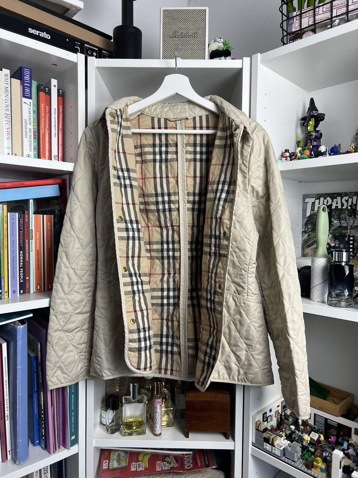 Burberry × Designer × Vintage Vintage y2k BURBERRY LONDON nova check quilted biker jacket S Size S / US 4 / IT 40 - 1 Thumbnail