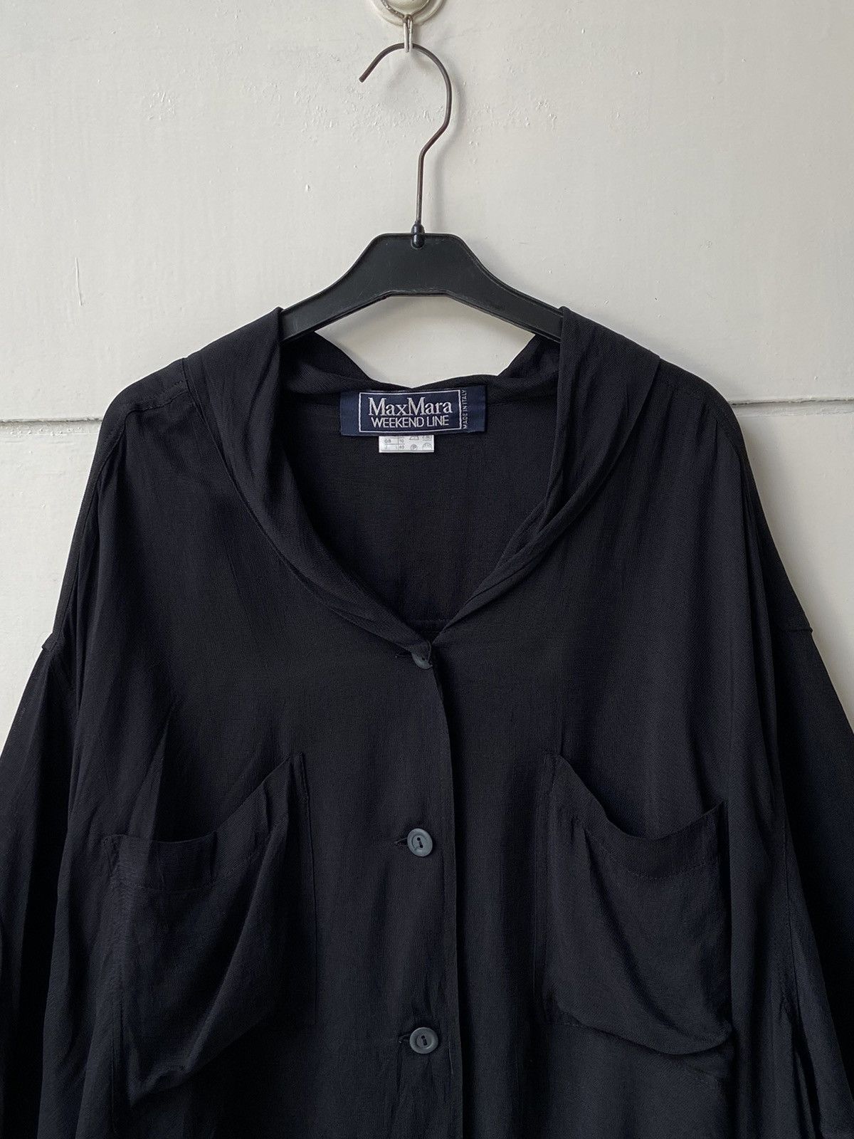 Max Mara MAX MARA Black Crop Shirt Size XXL / US 16-18 / IT 52-54 - 9 Thumbnail