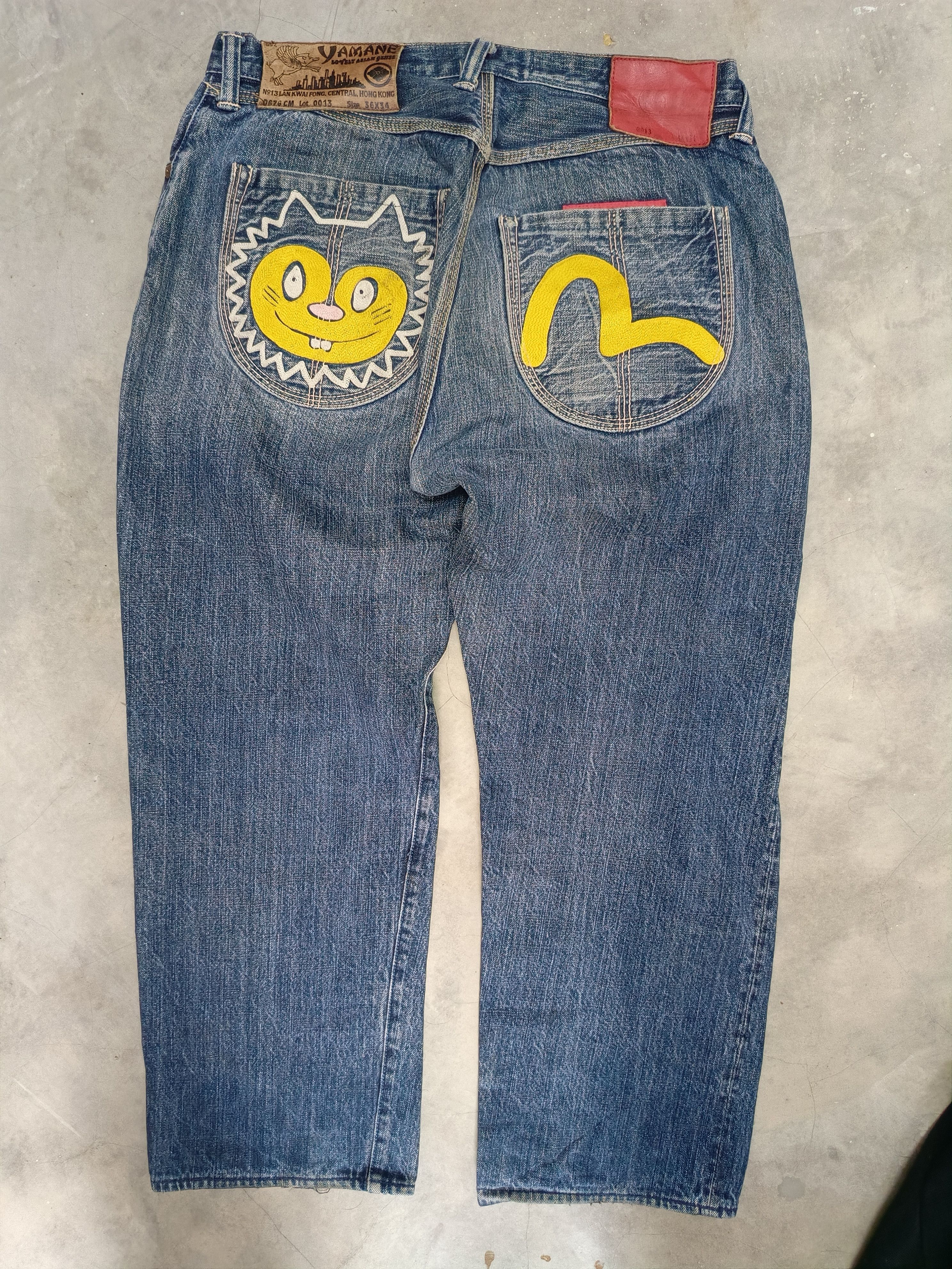 Image of Yamane Evisu Seagull Selvedge Denim in Blue, Men's (Size 36)