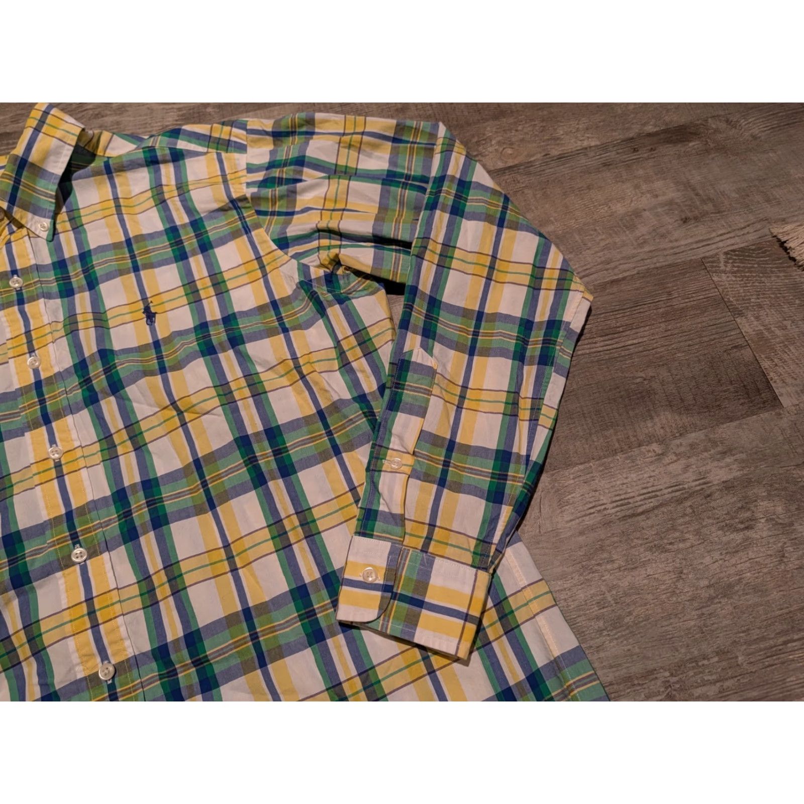 Polo Ralph Lauren VINTAGE Polo Ralph Lauren Plaid Button-Up Shirt Mens Classic Fit Size L Yellow Blue Retro 90s Size US L / EU 52-54 / 3 - 2 Thumbnail