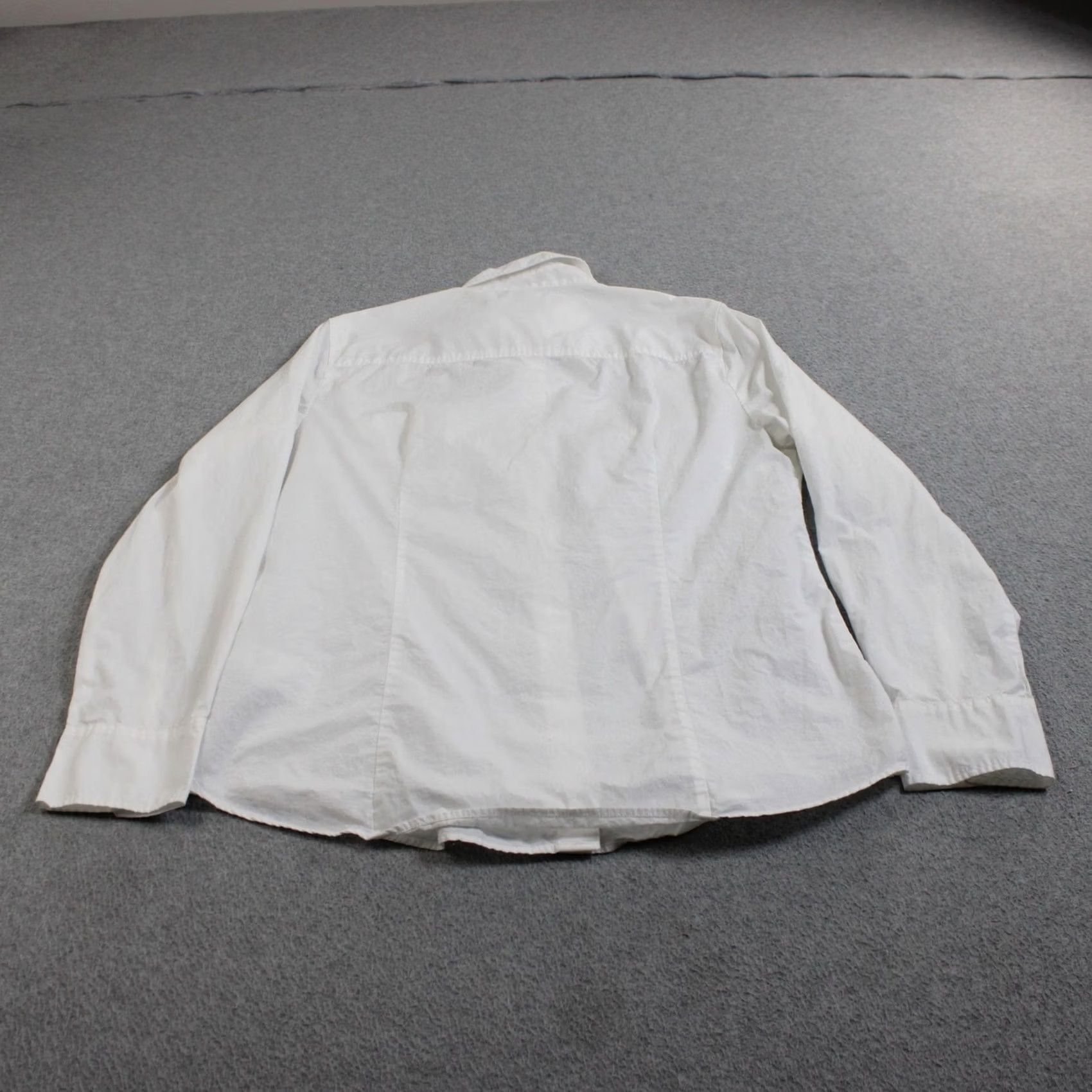 J.Crew J Crew Shirt Mens Medium White Solid Button Long Sleeve Cotton Office Heritage Size US M / EU 48-50 / 2 - 2 Thumbnail