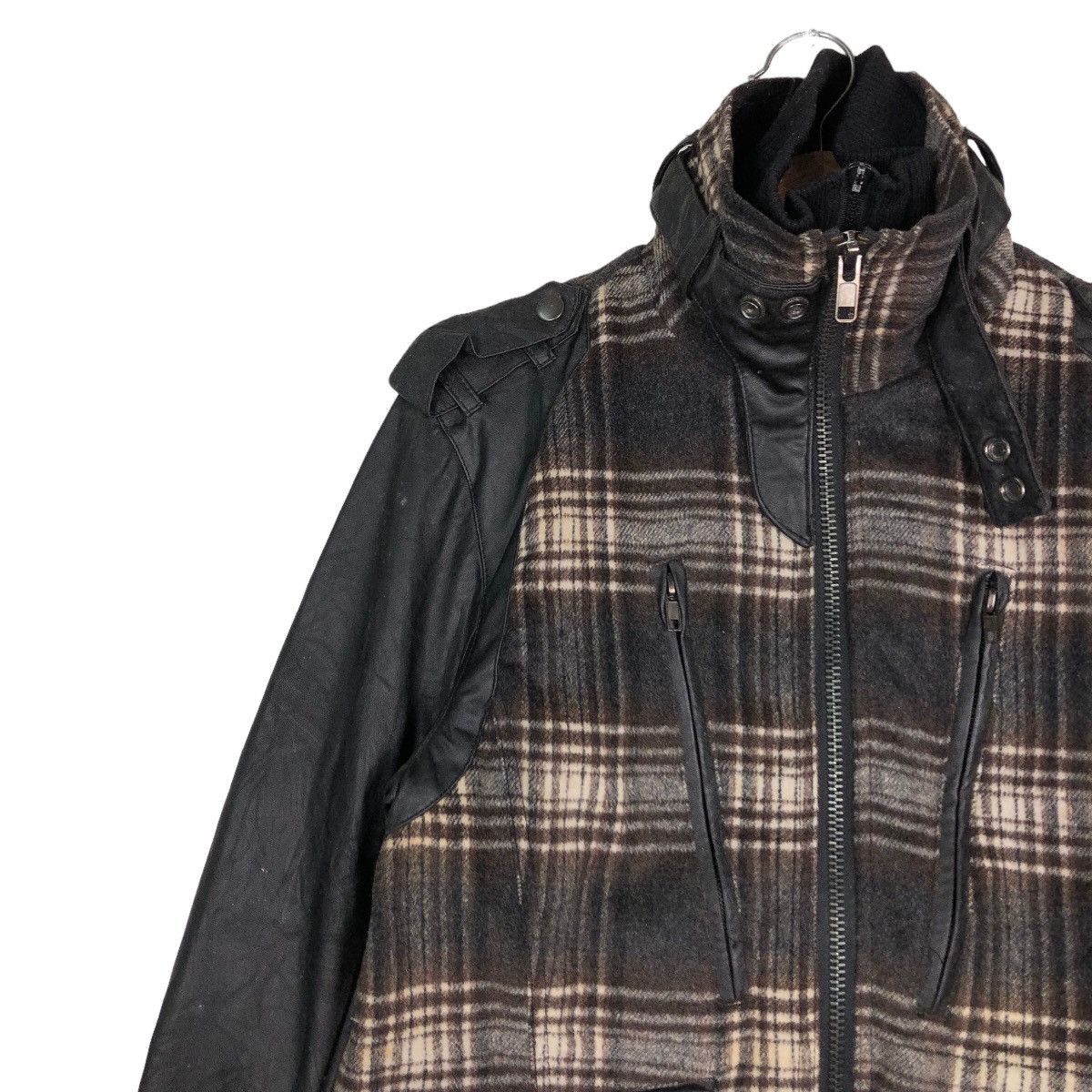 Japanese Brand 🔥Vintage Biker Jacket Leather Handling BreathMint Tartan Size US M / EU 48-50 / 2 - 7 Thumbnail