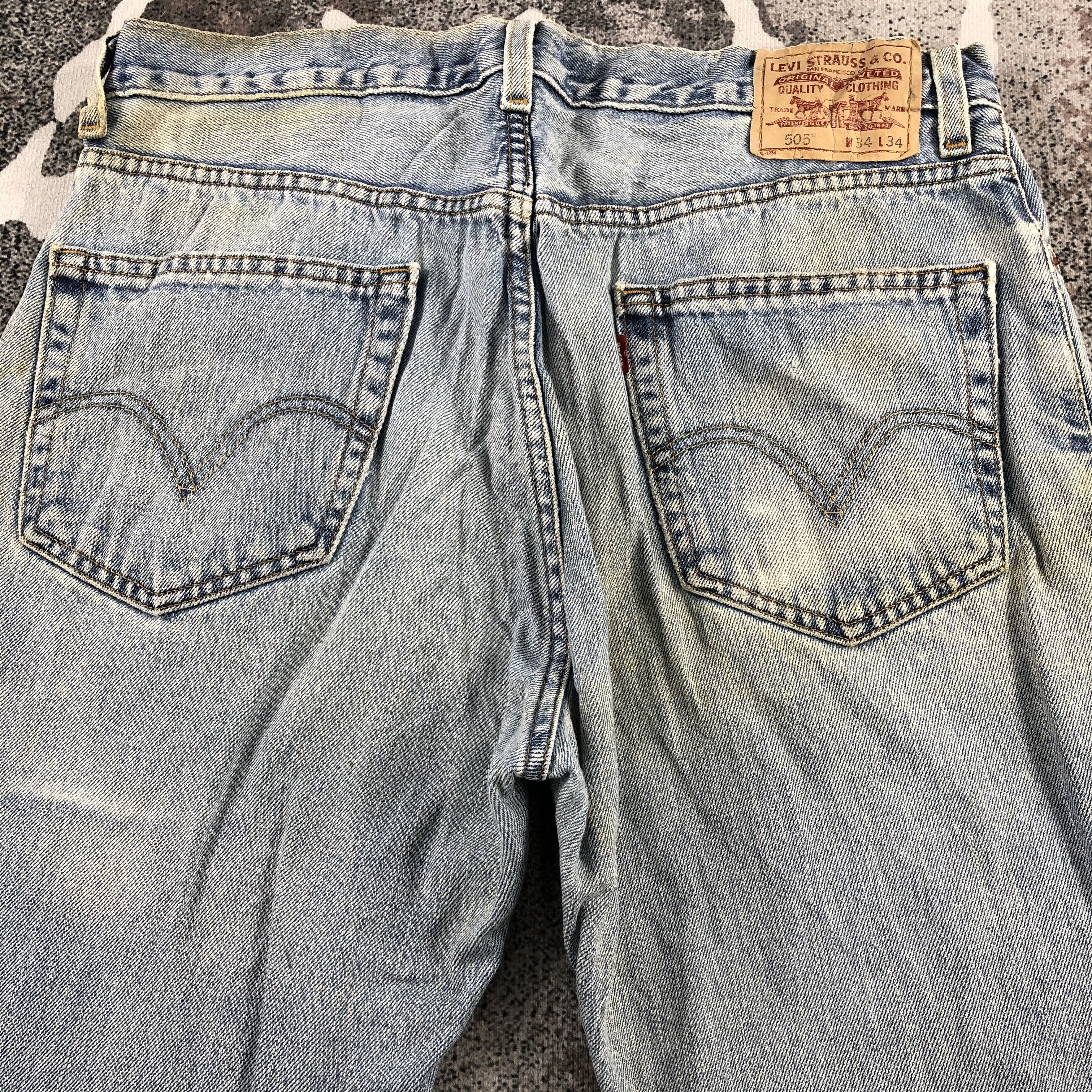Levi's Vintage Levis 505 Jeans Dirty Medium Wash KJ1104 Size US 34 / EU 50 - 4 Thumbnail