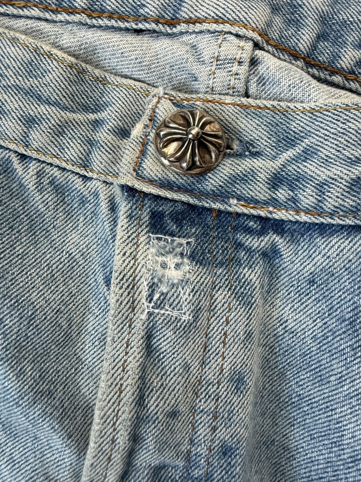 Chrome Hearts CHROME HEARTS CELEBRITY WEEKND 13 LEATHER CROSS LEVIS JEANS Size US 33 - 3 Thumbnail