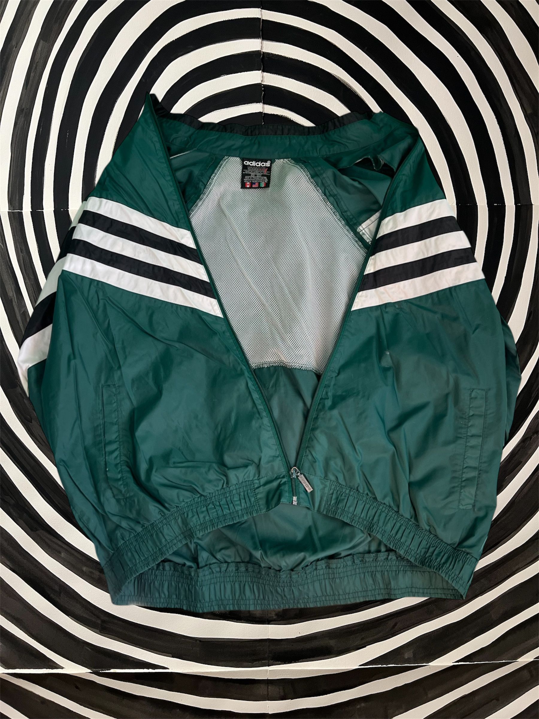 Adidas Vintage Adidas Striped Windbreaker Size US XL / EU 56 / 4 - 3 Thumbnail