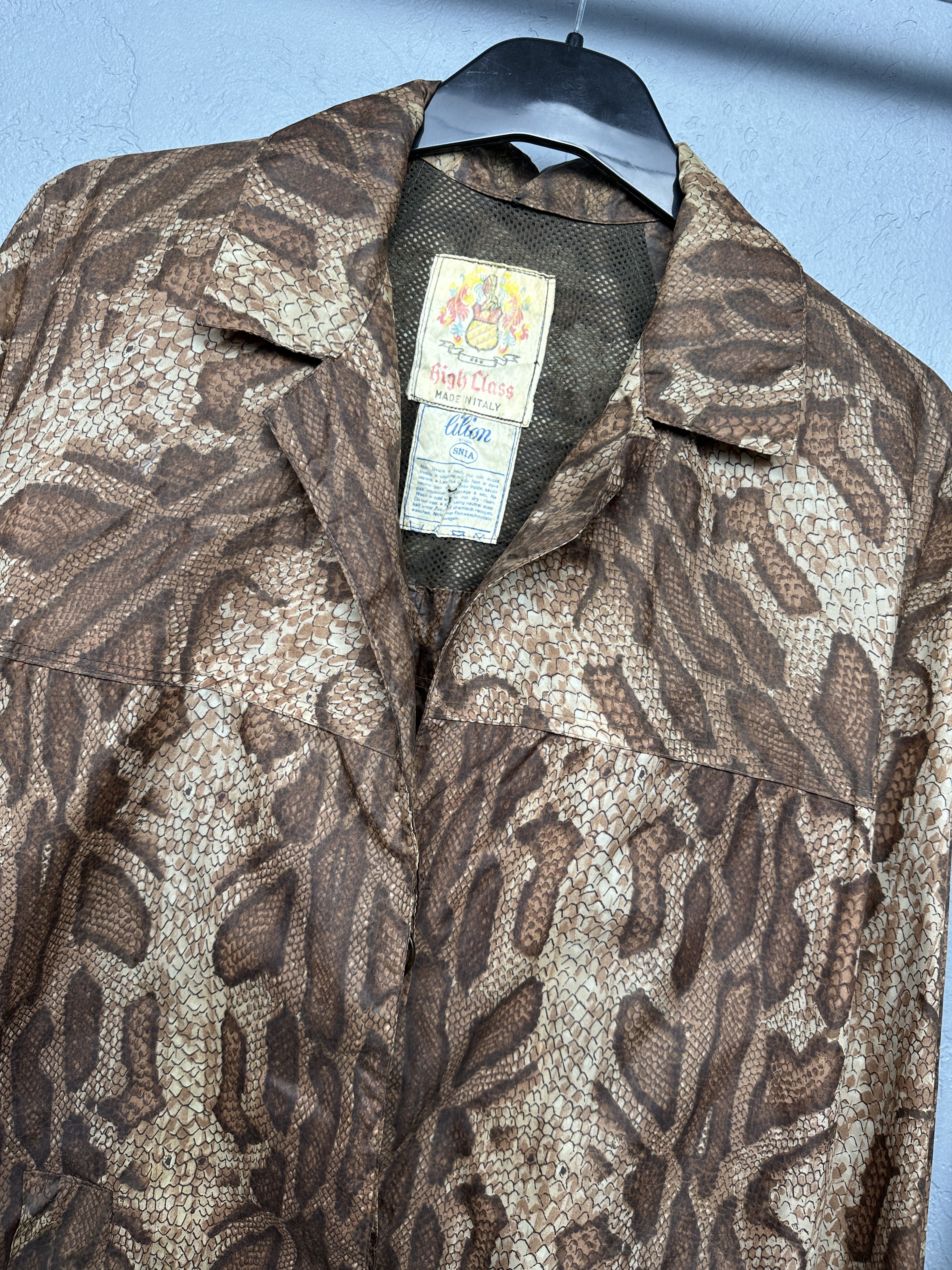 Vintage Lilion 60s Vintage Womens Raincoat Jacket Snake Skin Size L / US 10 / IT 46 - 2 Thumbnail