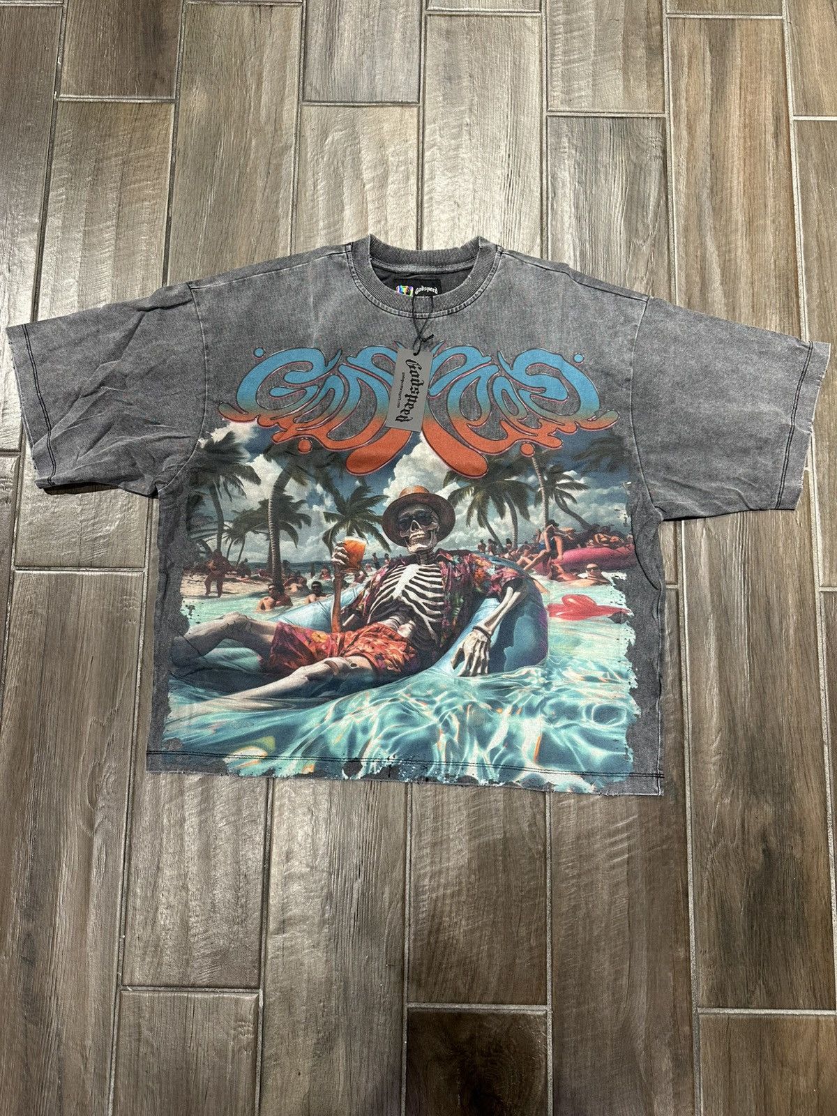 Godspeed Godspeed Pool Party Tee Washed Grey Size US S / EU 44-46 / 1 - 1 Thumbnail
