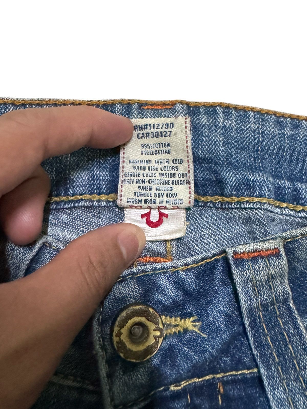 True Religion Y2K True Religion Flared Denim Signature Stitching Size US 29 - 12 Thumbnail