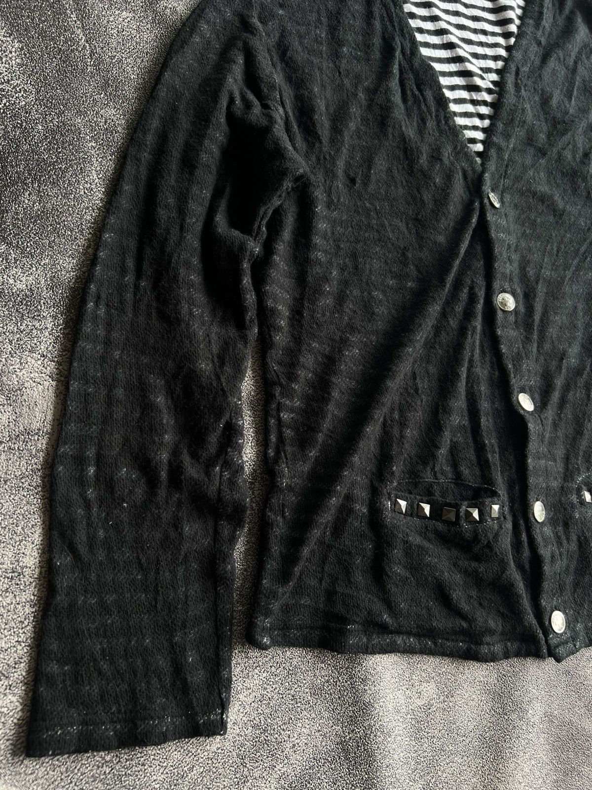Japanese Brand Bernings Sho Stripe Cardigan Studed Size US L / EU 52-54 / 3 - 3 Thumbnail