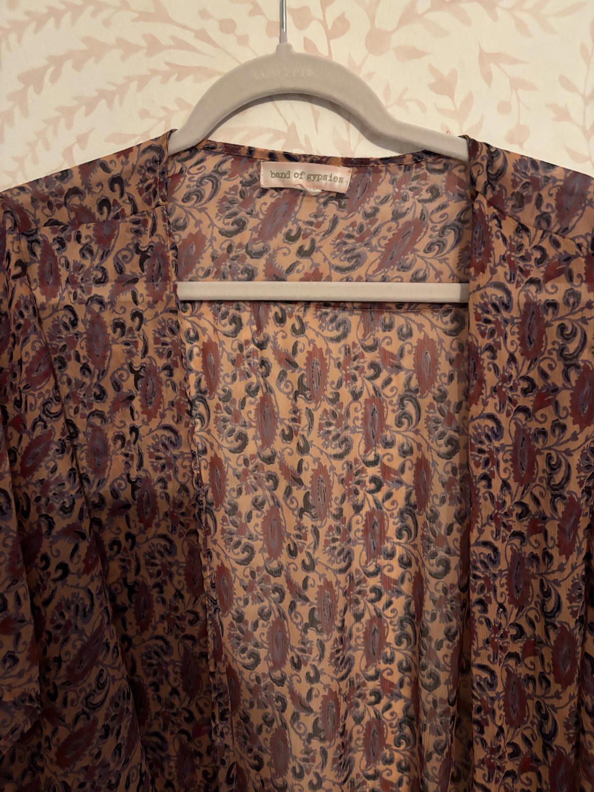 Other Band of Gypsies Sheer Printed Kimono Robe OSFM Size ONE SIZE - 2 Thumbnail