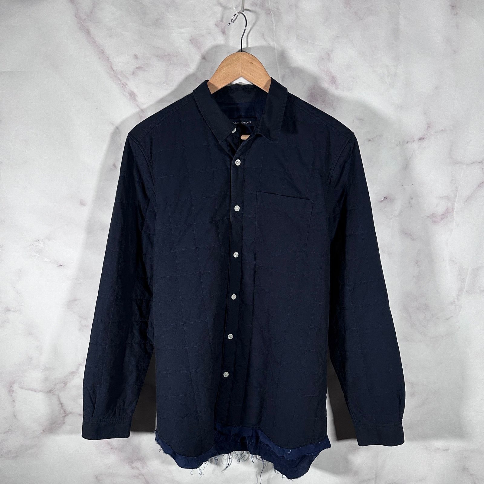 Undercover Navy Quilted Shirt Size US L / EU 52-54 / 3 - 1 Thumbnail