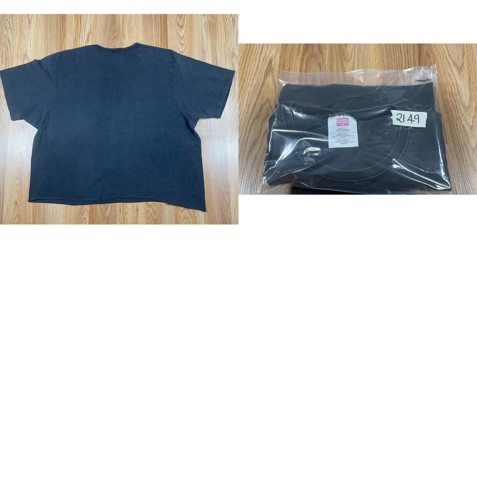 Hanes Hanes Hanes Her Way T-Shirt Women XL Black Short Sleeve Cropped 100% Cotton Made in USA Size XL / US 12-14 / IT 48-50 - 9 Thumbnail