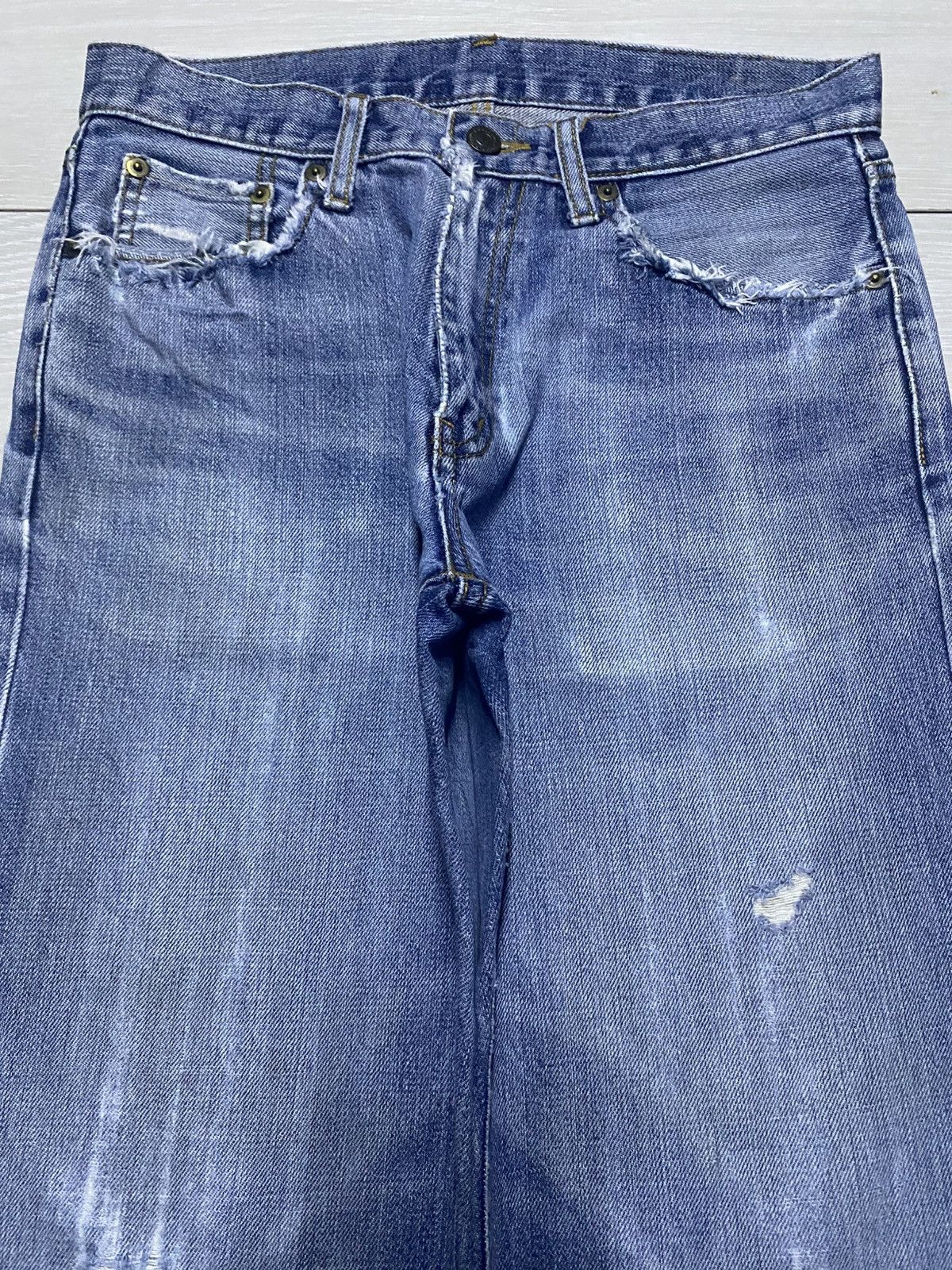 Uniqlo Vintage Japanese Uniqlo Faded Wash Distressed Loose Jeans Size US 30 / EU 46 - 3 Thumbnail