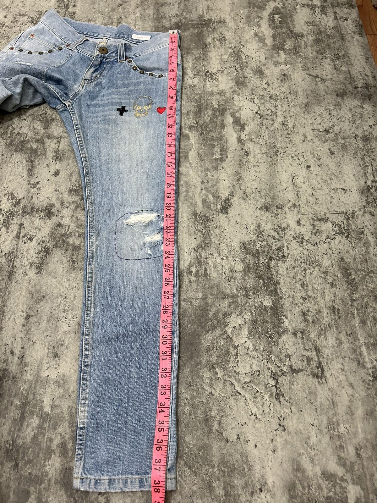 Hysteric Glamour × Japanese Brand × Seditionaries Word Wide Love Skull Ring Distressed Jeans Size US 30 / EU 46 - 22 Thumbnail
