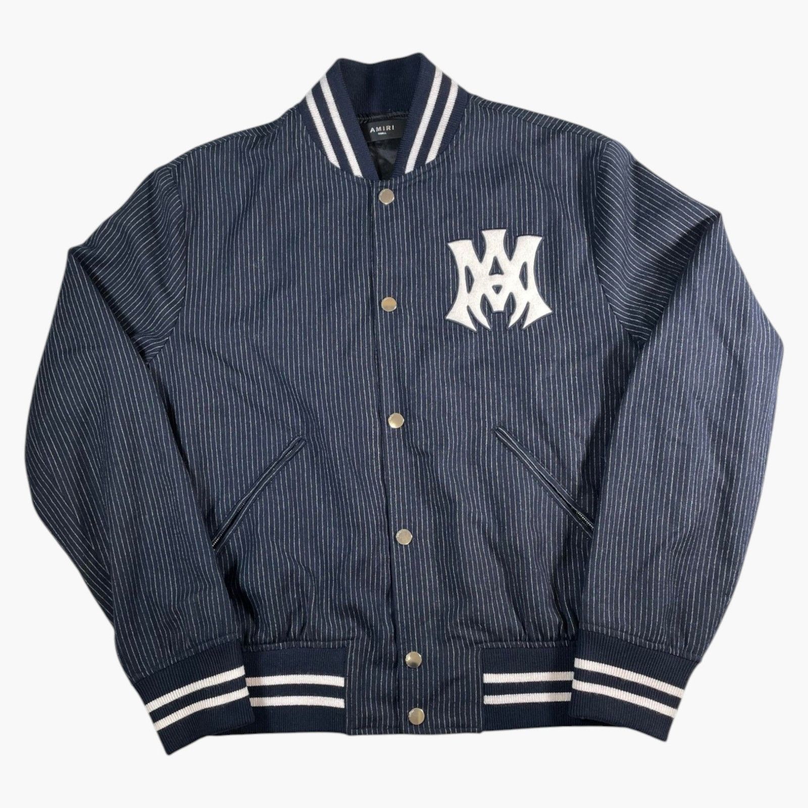 Amiri Amiri Hollywood MA Logo Navy Varsity Jacket Size US S / EU 44-46 / 1 - 1 Thumbnail