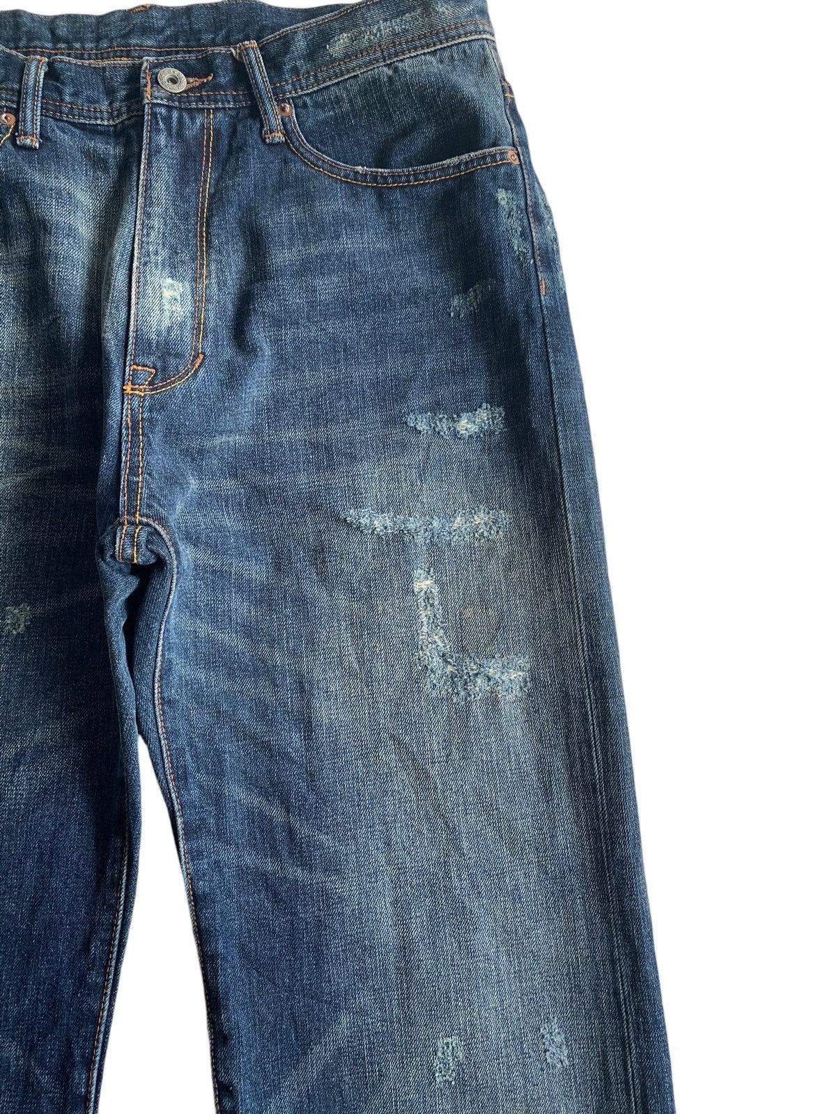 Japanese Brand × Kapital Santeria Eyedy Rare Selvedge Distressed Denim Size US 33 - 13 Thumbnail