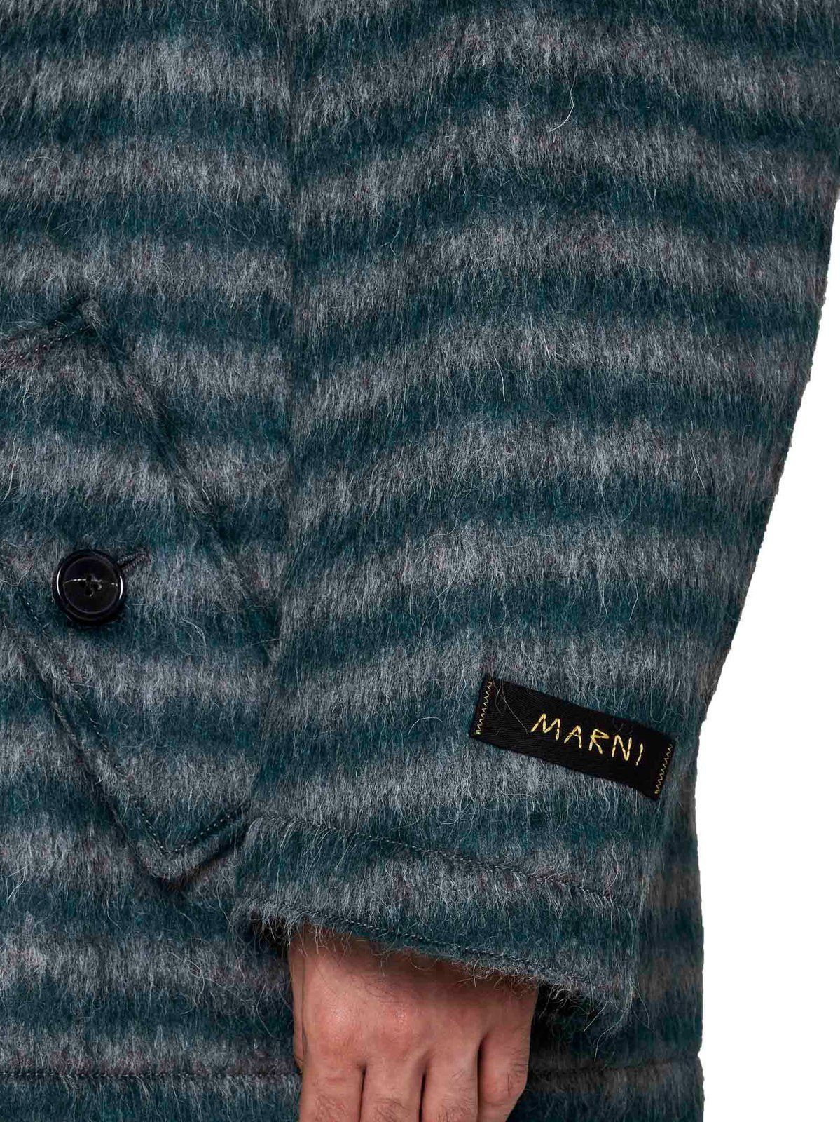 Marni o1s1v1n0724 Striped Coat in Dark Green Size US L / EU 52-54 / 3 - 3 Thumbnail
