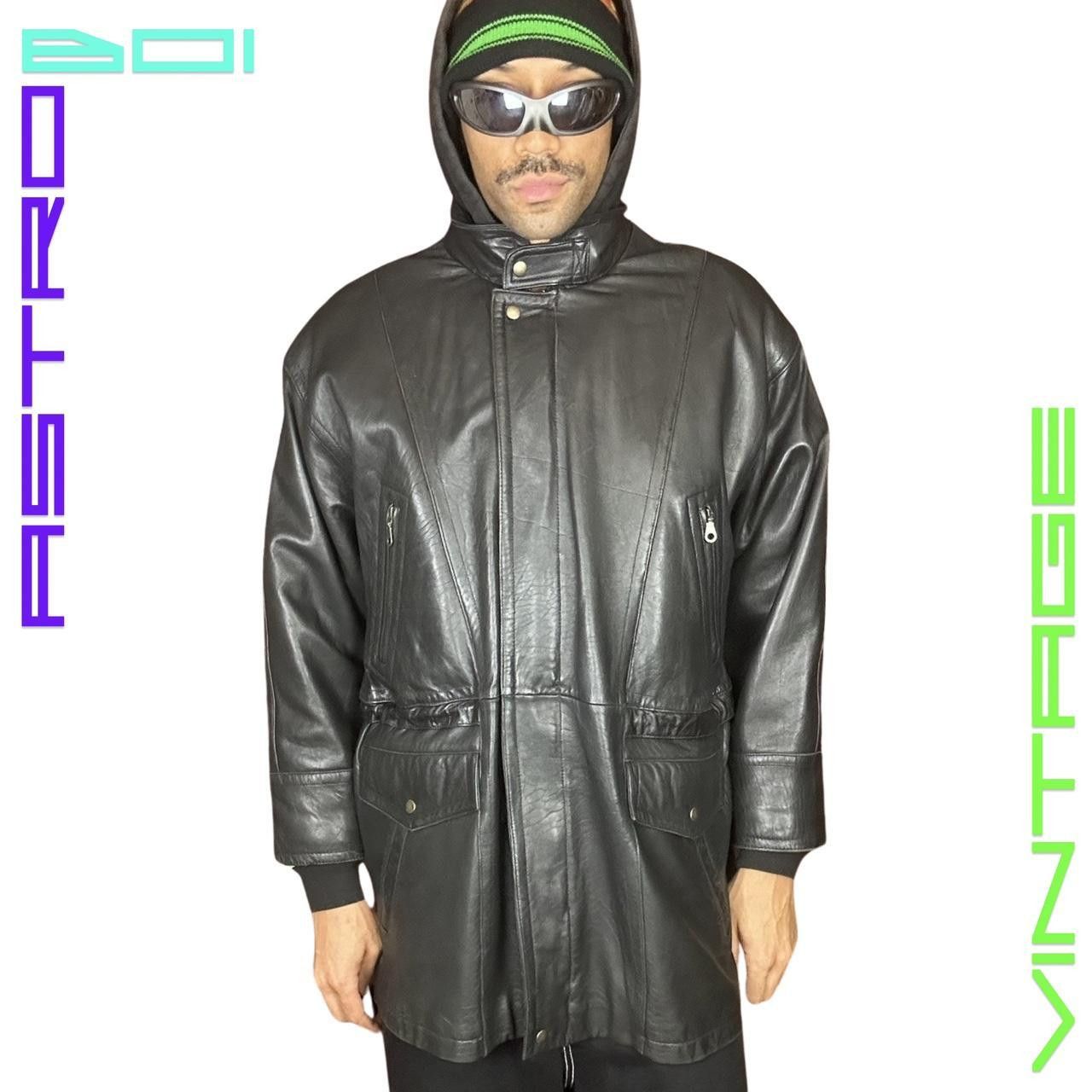 Other VINTAGE 90s RADIUS BLACK LEATHER RETRO JACKET_ XXL Size US XXL / EU 58 / 5 - 1 Thumbnail