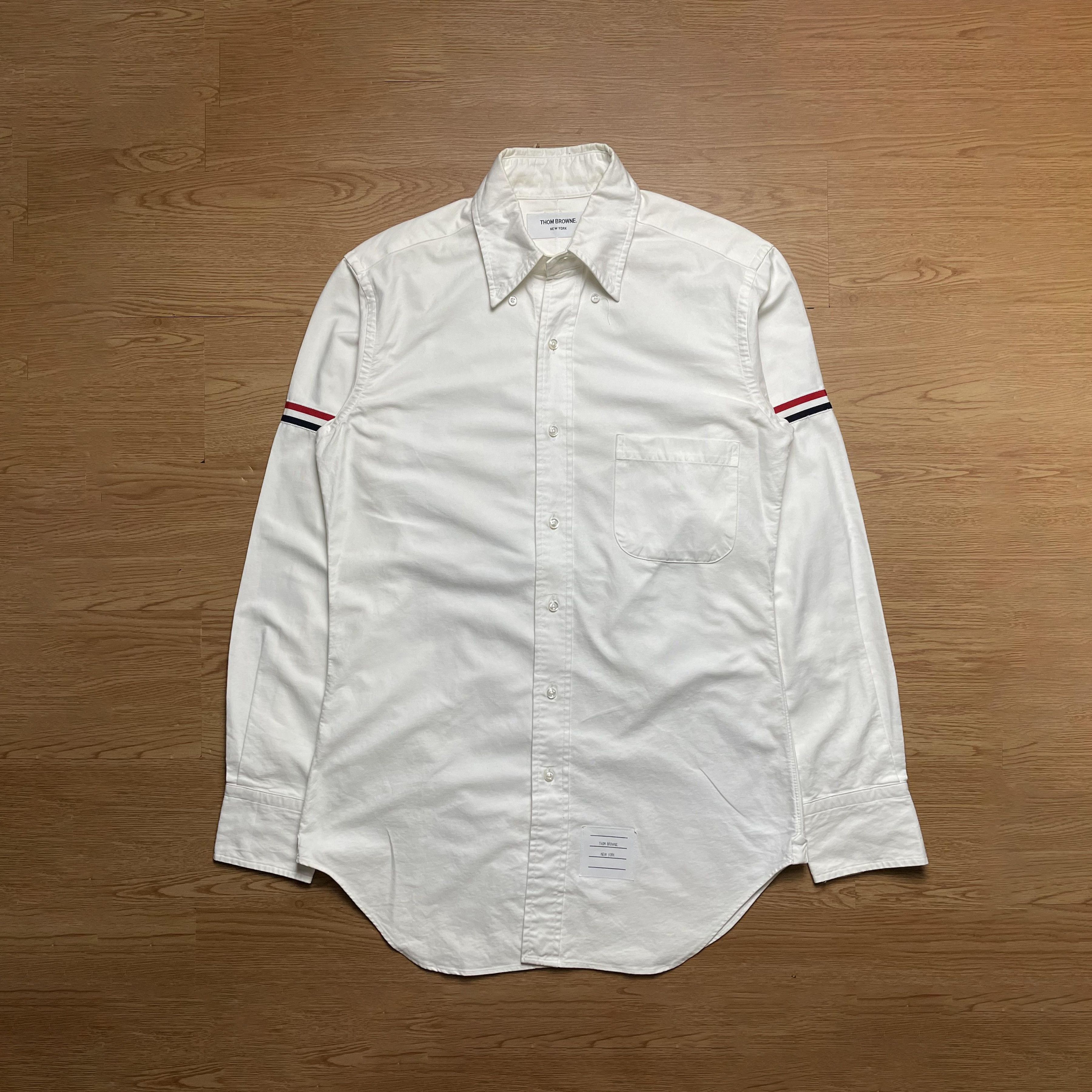 image of Thom Browne Button Up Shirt in White, Men's (Size Small)