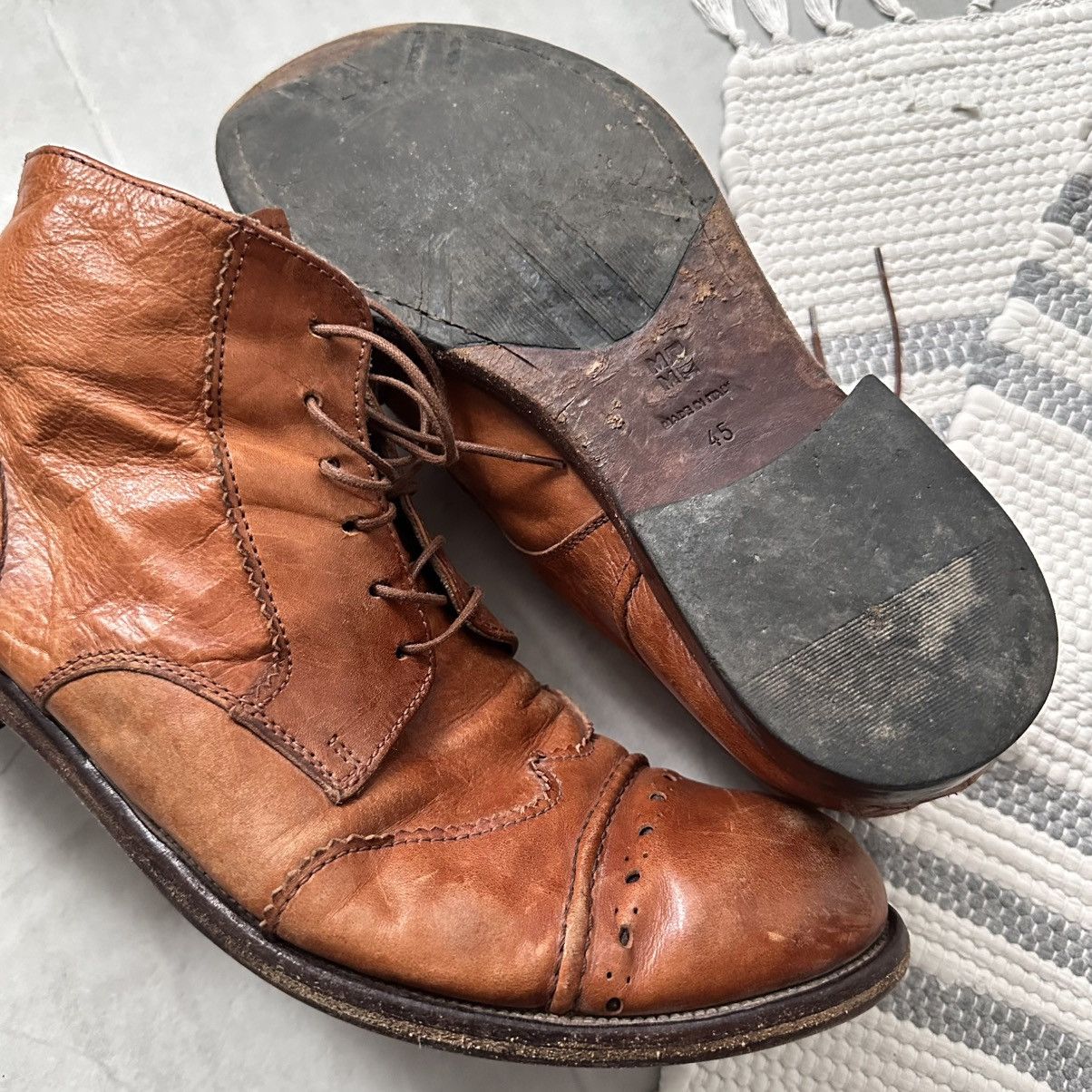 Dirk Bikkembergs 00s Moma Brogue Derby Lace Up Boots Avantgarde Guidi Vibe Size US 12 / EU 45 - 2 Thumbnail