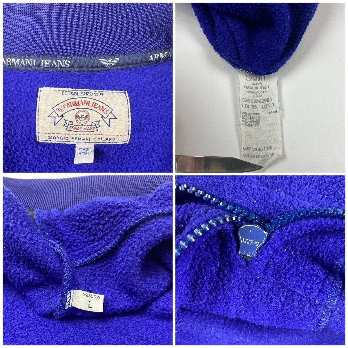 Emporio Armani Armani Fleece Jacket Jeans Big Logo Half Zip Archive Size US L / EU 52-54 / 3 - 10 Thumbnail