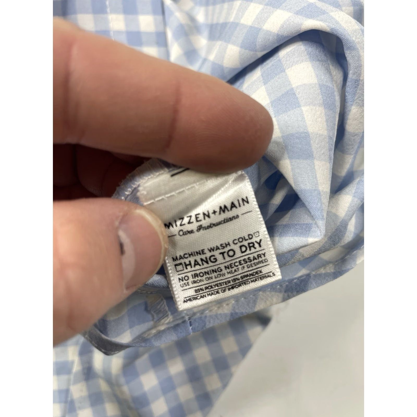 Mizzen+Main Mizzen+Main Shirt Button-Up Long Sleeve Check Blue Blue - Men’s Medium Regular 52% Polyester 48% Spandex Breather Dress Shirt Business Casual Travel Size US M / EU 48-50 / 2 - 7 Thumbnail