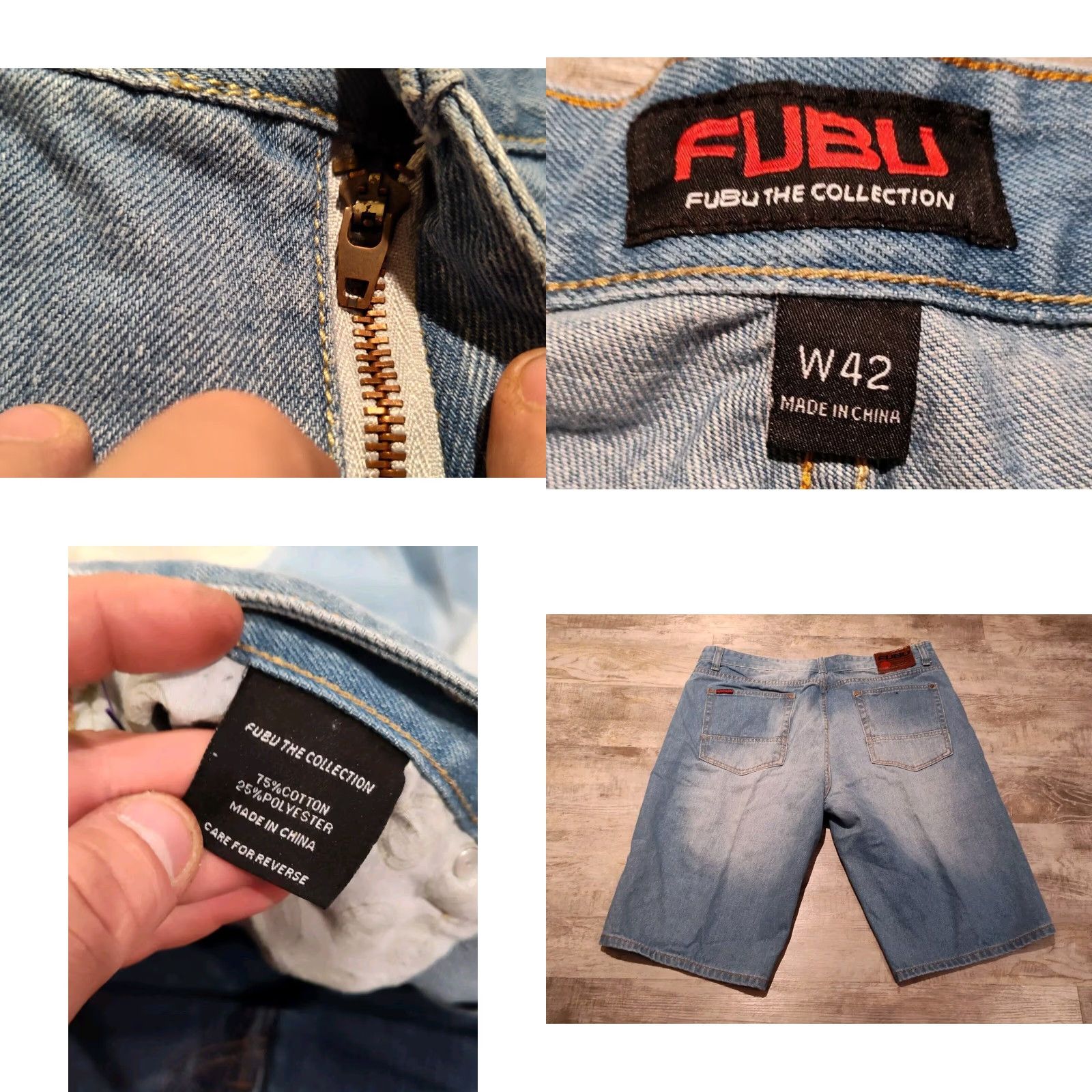 Fubu VINTAGE FUBU Denim Jorts Men’s Size 42 Baggy Hip Hop Bermuda Shorts Blue 2000s Size US 42 / EU 58 - 8 Thumbnail