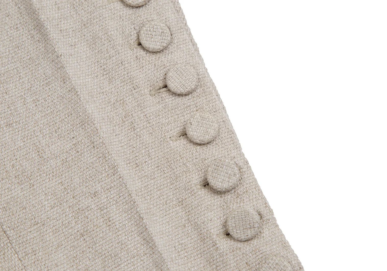 Jean Paul Gaultier Linen Buttoned Tapered Pants in Beige Size 48 Size US 32 / EU 48 - 9 Thumbnail