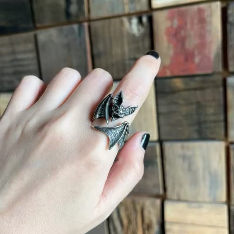 Jewelry Big Ring Finger Cute Bat Open Ring Size ONE SIZE - 5 Thumbnail