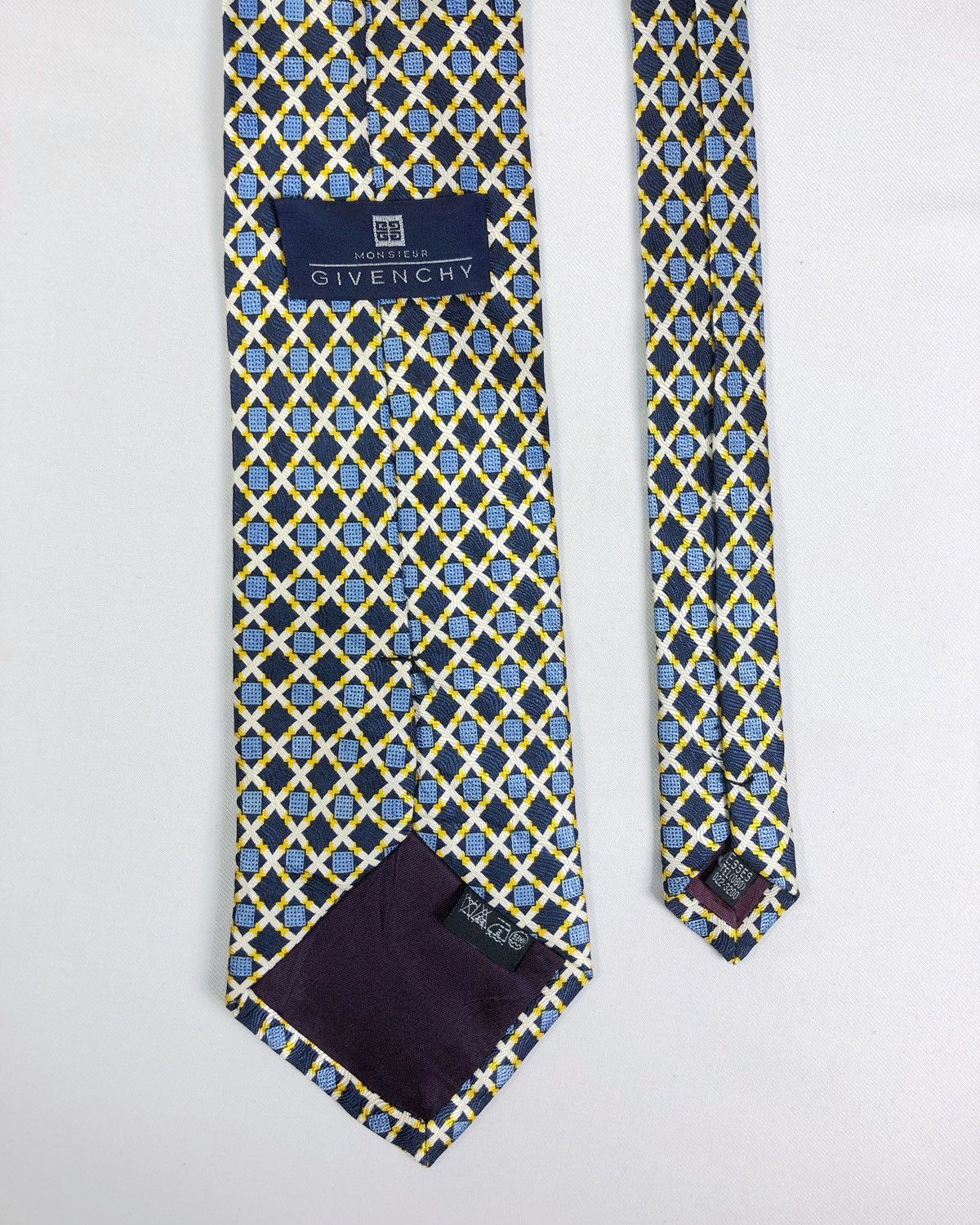 Givenchy Rare Givenchy Checkered Silk Tie Size ONE SIZE - 4 Thumbnail