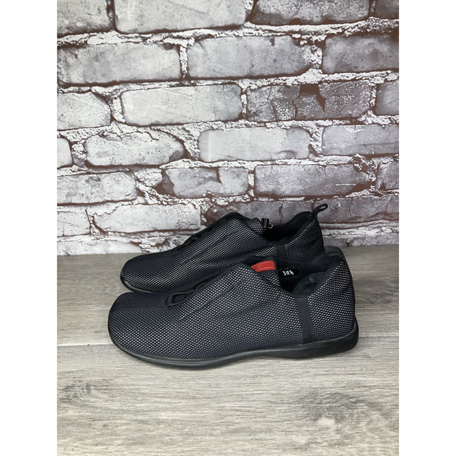 Prada Prada Sport Black Mesh Synthetic Drawstring Driving Shoes Wo Size US 8 / IT 38 - 23 Thumbnail