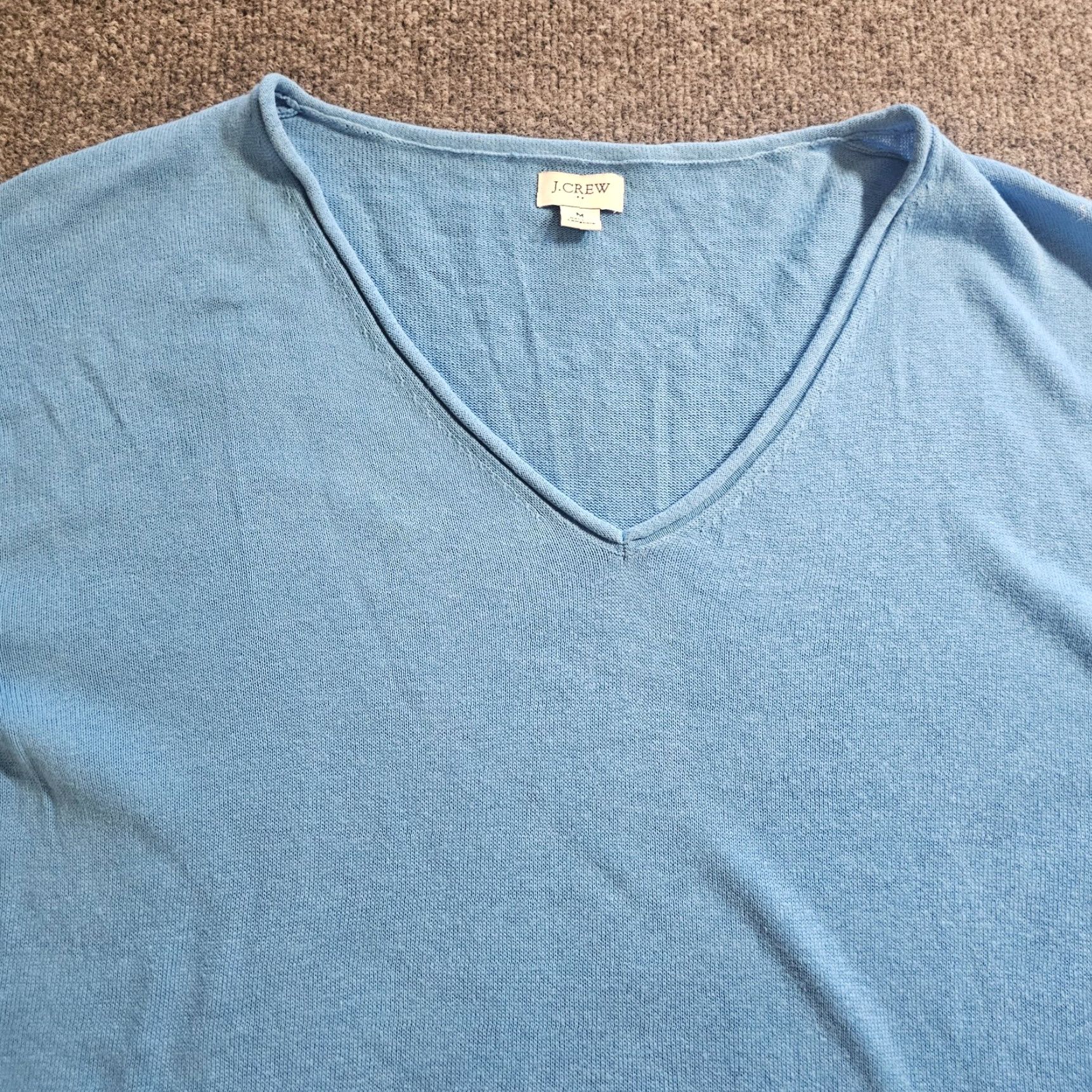 J.Crew J.CREW Sweater Women Size M Blue Linen Blend Side Button Long Sleeve Casual Size M / US 6-8 / IT 42-44 - 2 Thumbnail