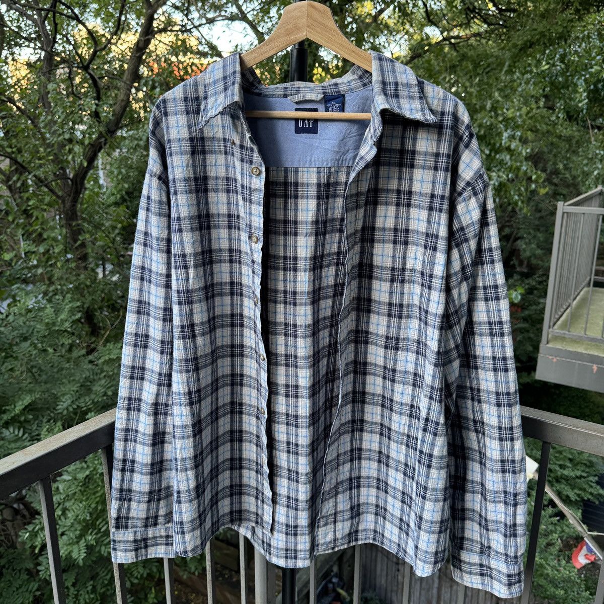 Vintage Thrashed Faded Distressed Flannel Shirt ERD Grunge Chrome Size US XL / EU 56 / 4 - 6 Thumbnail