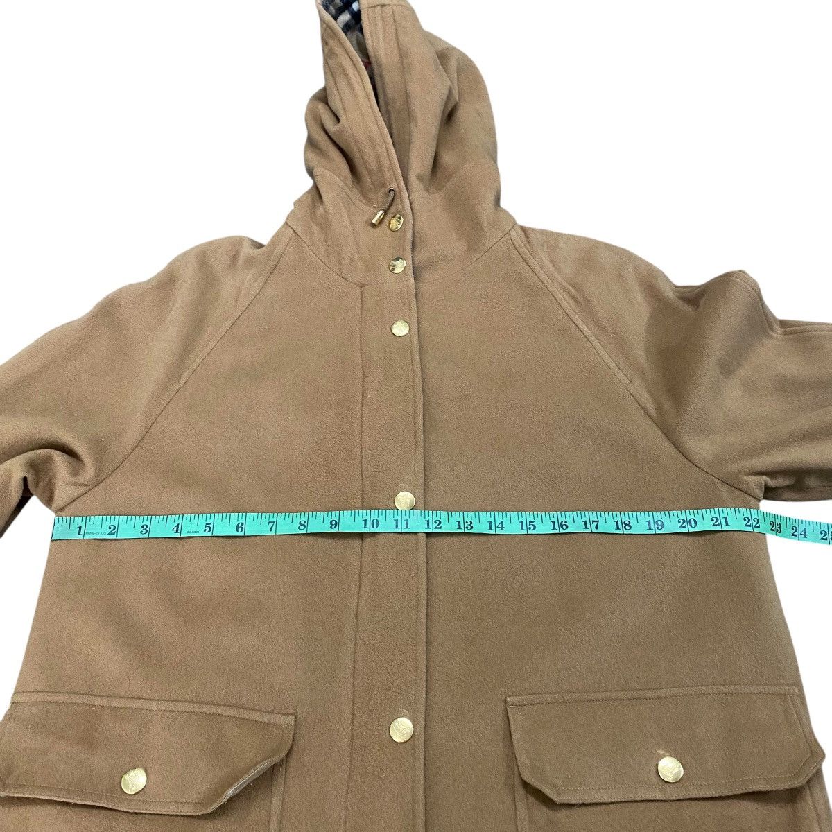 Burberry × Burberry Prorsum × Vintage Vintage Burberrys Nova Check Button Long Jacket Hoodie Size US M / EU 48-50 / 2 - 13 Thumbnail