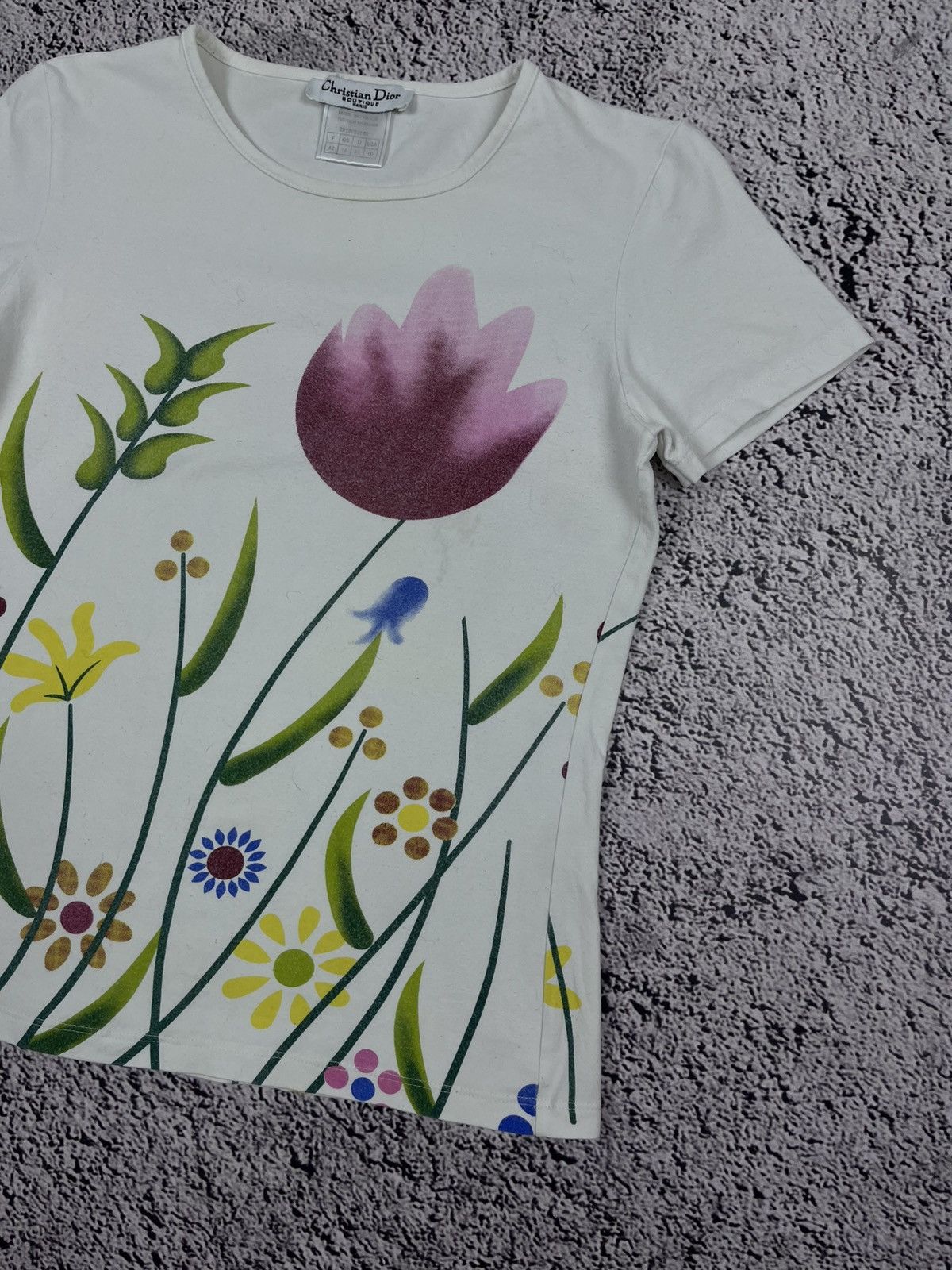 Dior Vintage Christian Dior Paris Floral Garden Tulip AOP T Shirt Size L / US 10 / IT 46 - 3 Thumbnail