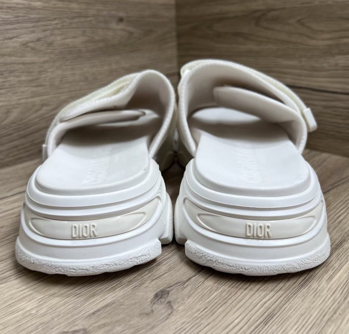 Dior Dior D-Wander White Velcro Slippers J41 Size US 7 / EU 40 - 4 Thumbnail