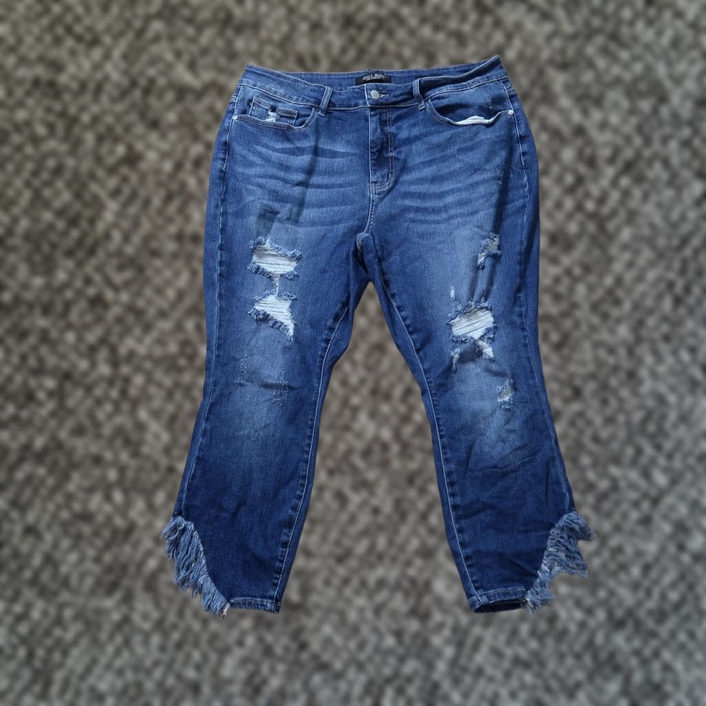 Vintage Judy Blue High Rise Skinny Fit Jeans Women's 20W Blue Stretch Denim Size 42" / US 20 - 1 Thumbnail
