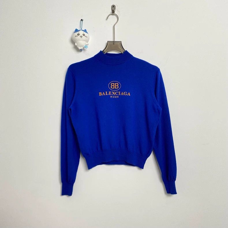 Balenciaga Balenciaga size 36 Blue double B wool sweater size 36 Size S / US 4 / IT 40 - 1 Thumbnail