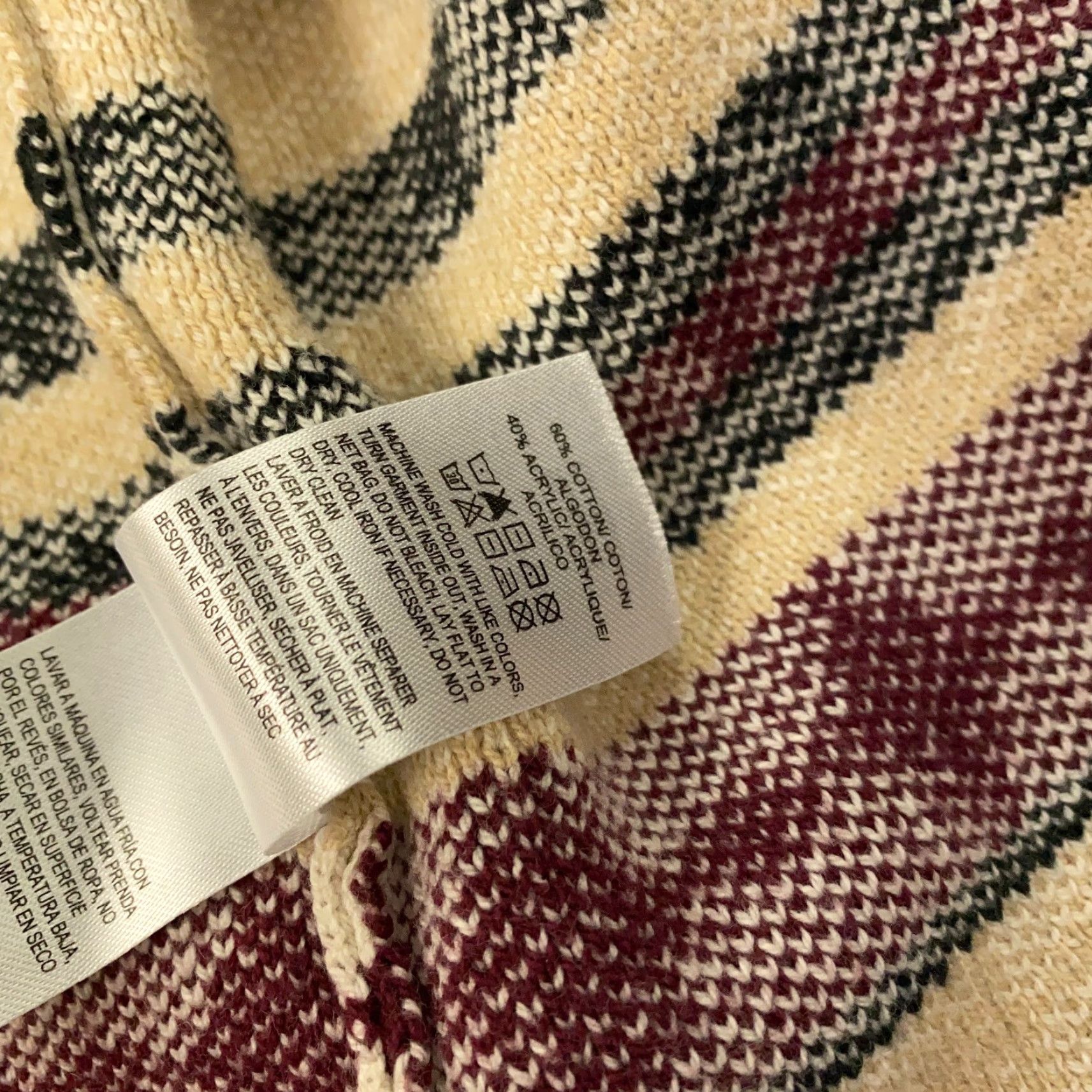 Lucky Brand Lucky Brand Aztec Cardigan Sweater Womens Medium Beige Open Front Geometric Western Size M / US 6-8 / IT 42-44 - 6 Thumbnail