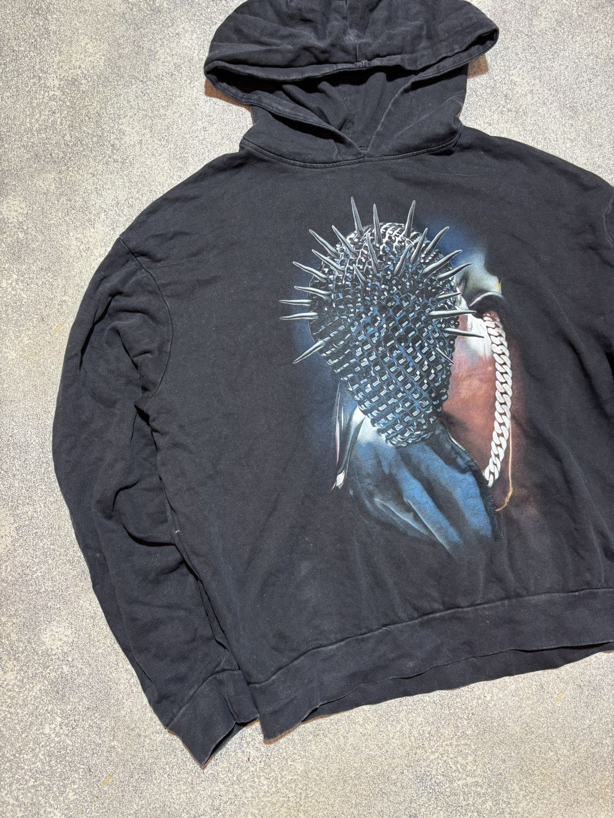Japanese Brand New Mister Tee Kanye West Face Mask Black Fade Hoodie Y2K Size US XL / EU 56 / 4 - 3 Thumbnail