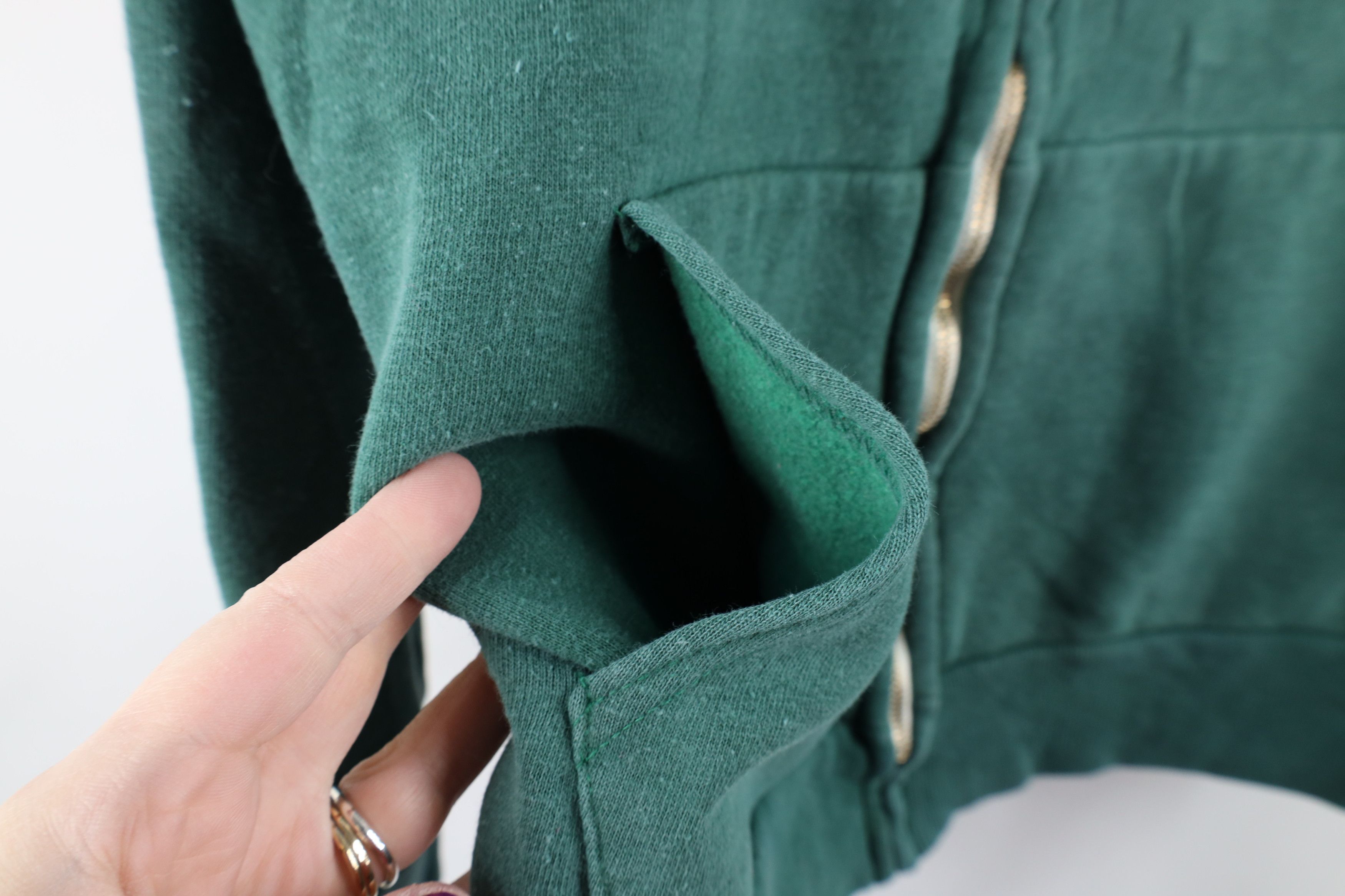 Vintage Vintage 60s 70s Streetwear Full Zip Hoodie Sweatshirt Green Size US L / EU 52-54 / 3 - 4 Thumbnail
