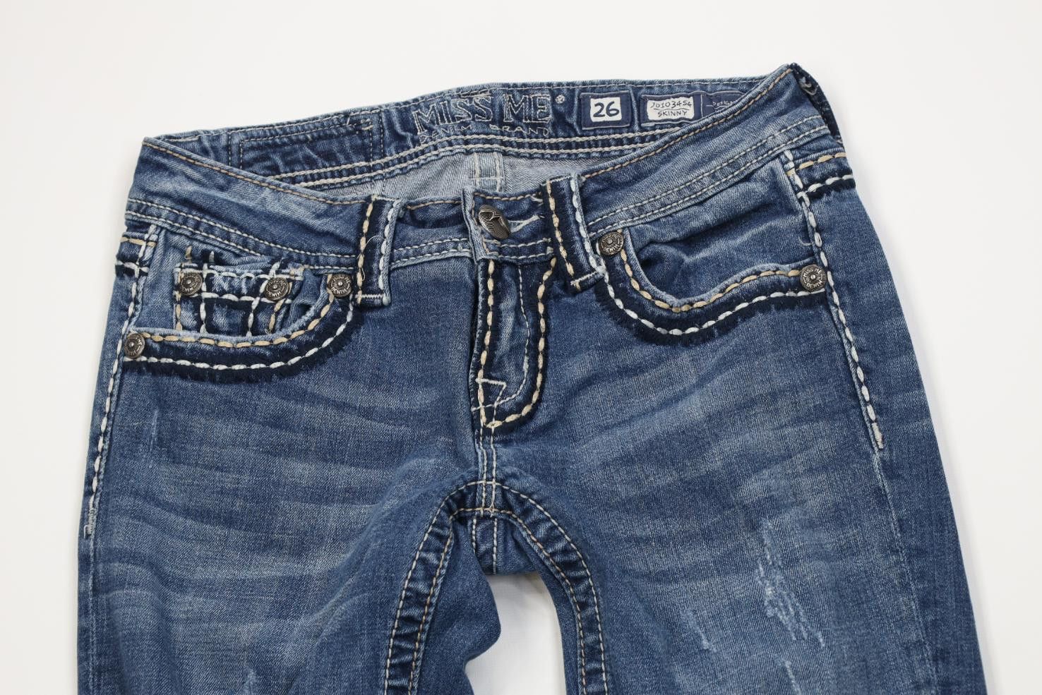 Miss Me Miss Me Thick Stitch Stretch Skinny Leg Denim Jeans Blue Size 26" / US 2 / IT 38 - 2 Thumbnail