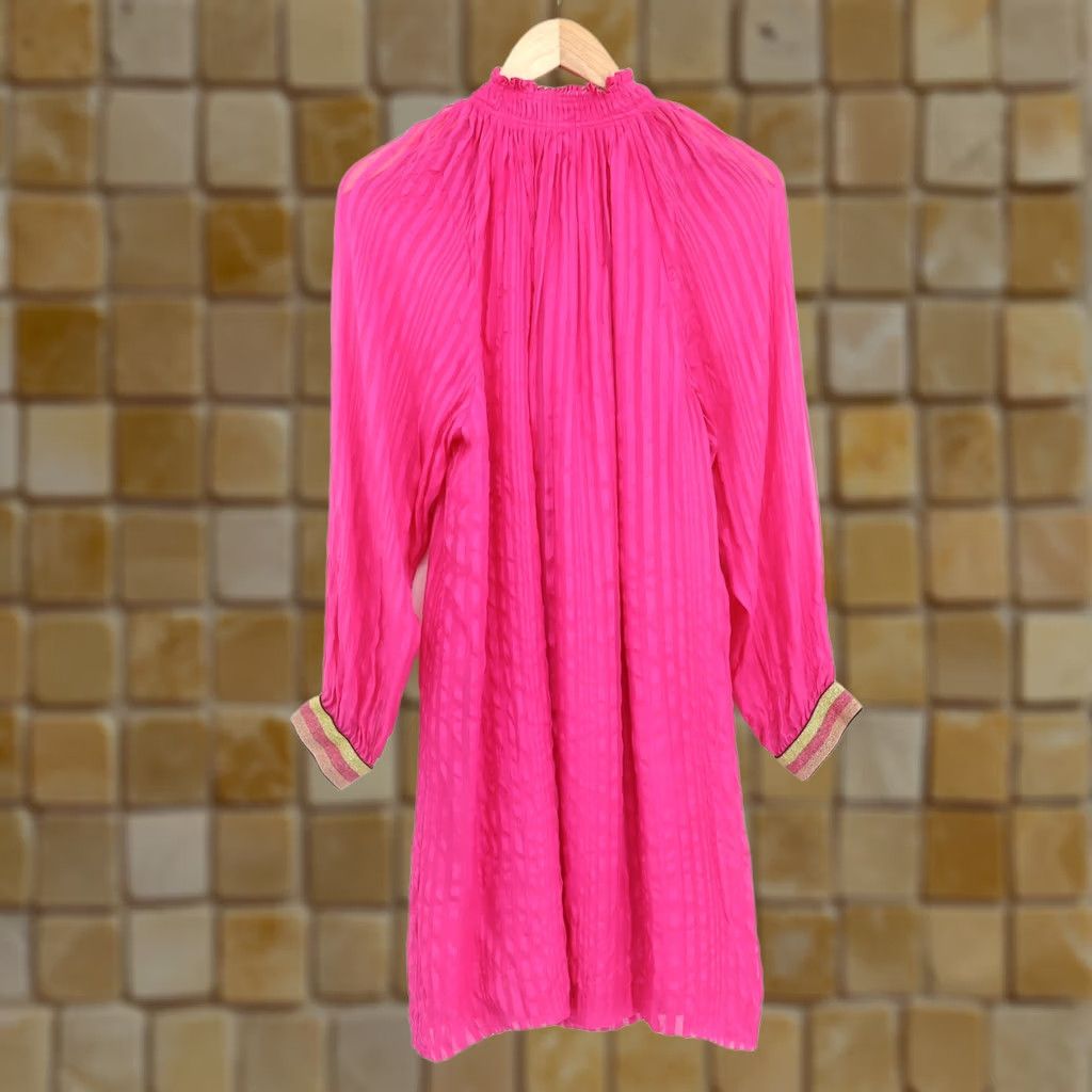 Vintage Marie Oliver Dress Silk Short Mini V-Neck Pink 100% Silk Lined Casual Party/Cocktail Women's M Size M / US 6-8 / IT 42-44 - 1 Thumbnail