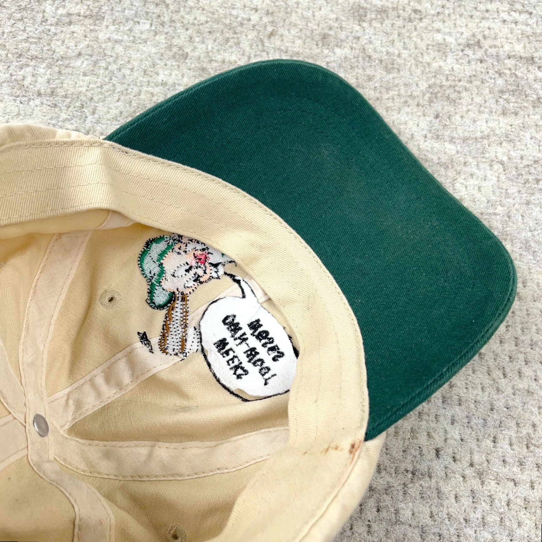 Vintage VINTAGE Looney Tunes Baseball Hat Cap Strap Back Elmer Fudd Green Cotton 90s Y2K Embroidered Adult Mens Size ONE SIZE - 7 Thumbnail