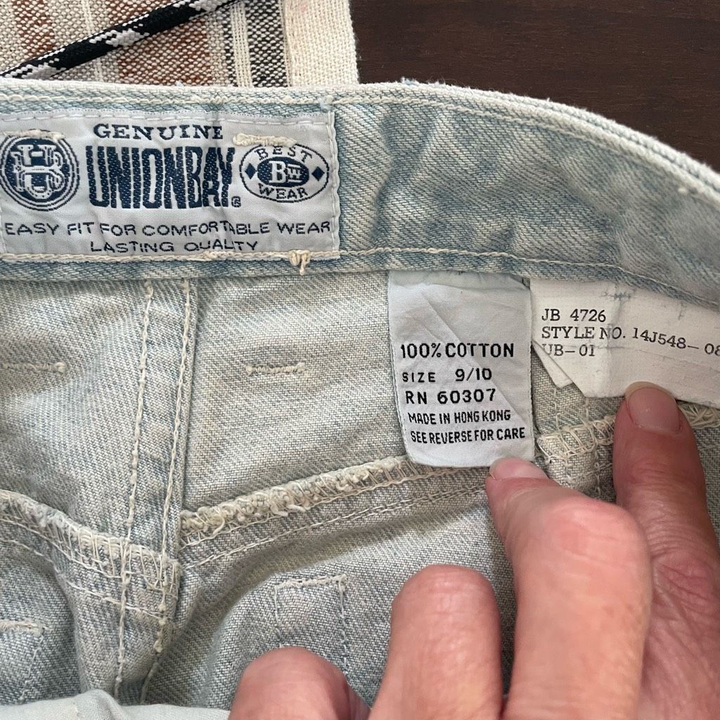 Vintage NWT NOS Vintage 90s Union Bay High Rise Tie Dye Denim Shorts Size 26" / US 2 / IT 38 - 12 Thumbnail