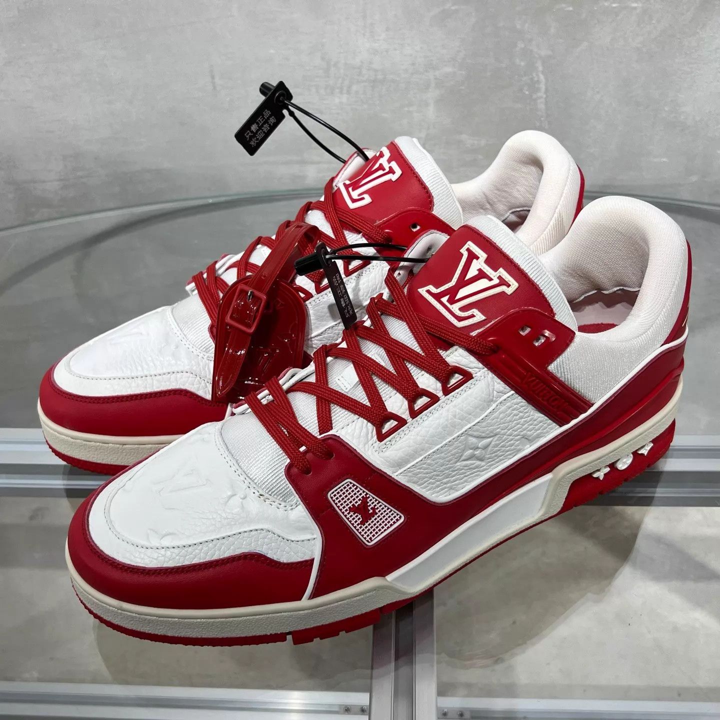 Louis Vuitton LV Trainer White Red Charity UK11 45 Size US 12 / EU 45 - 2 Thumbnail